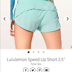 Lululemon Tonic Sea Size 4 Speed Shorts 2.5 inch